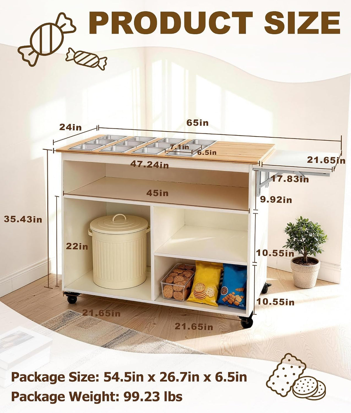 Charcuterie Cart with 12 Stainless Steel Food Pans,Rolling Kitchen Island/Dessert Cart with 4 Storage Compartments and 4 Rubber Swivel Wheels Mobile Pizza Topping & Salad Station for Party & Catering