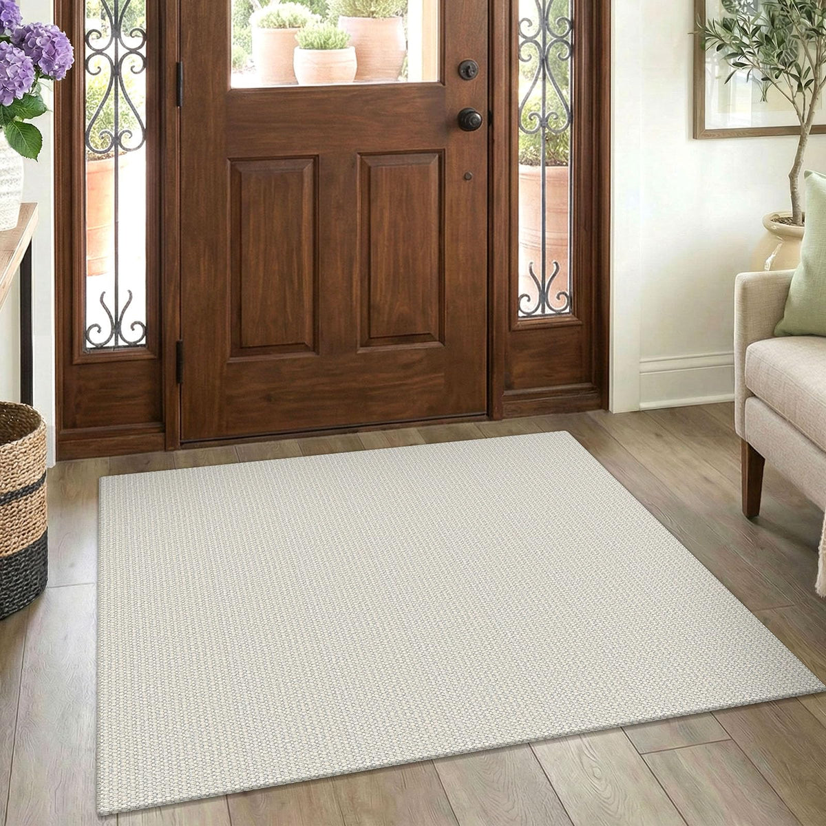EARTHALL Washable Area Rug, Non Slip Living Room Rug, 5x7 Ft, Sand/Beige
