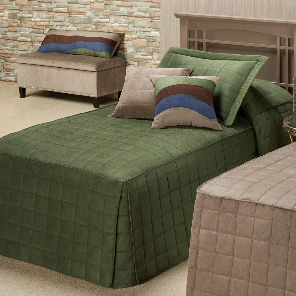 Touch of Class Camden Luxury Bedding, Deep Sage Green, Twin, 2 Pc Set
