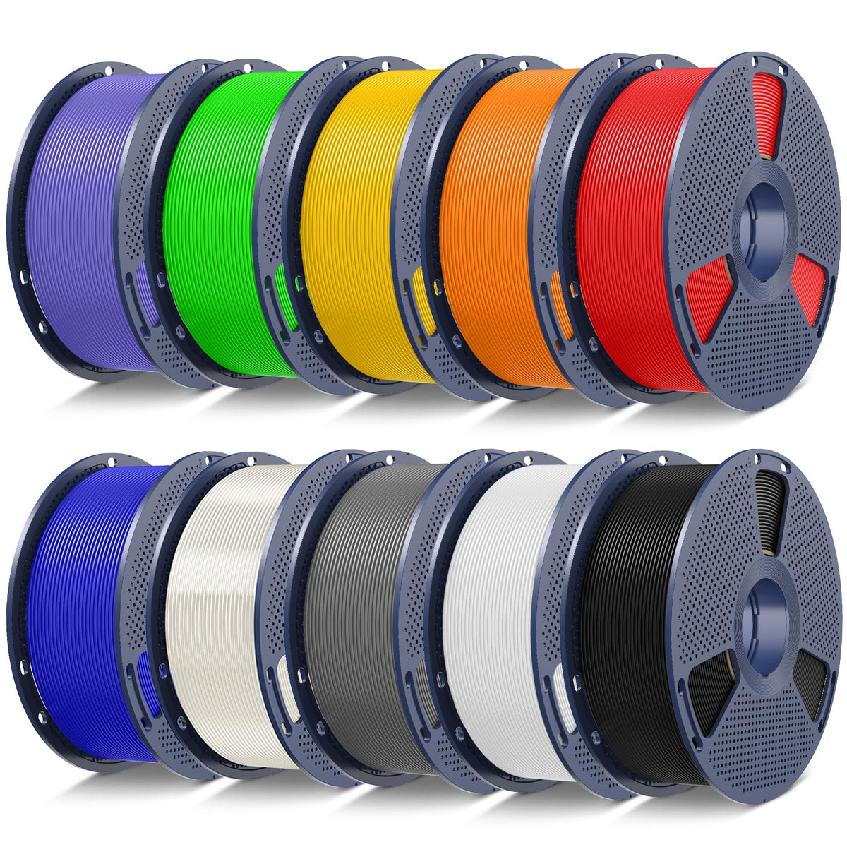 SUNLU PLA 3D Printer Filament, Black & White, 10-Pack, 10KG Total