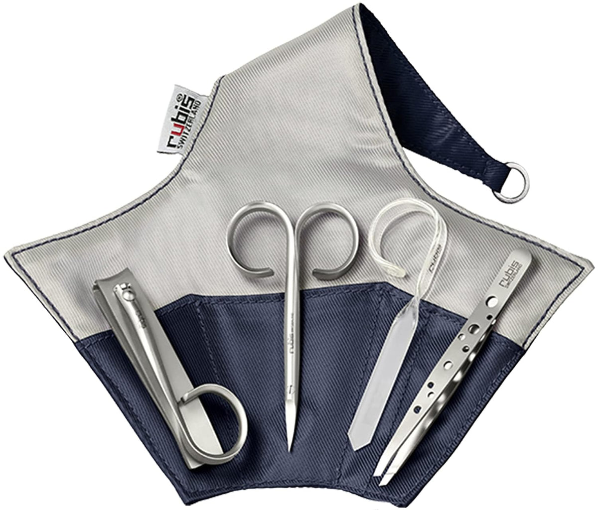 Rubis 4 Piece Manicure Set, Orange/Gray 1K415GO,Rubis Switzerland Swiss Made World Renowned Precision