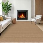 EARTHALL Woven Area Rugs 6x9 Ft Washable Living Room Rugs Non Slip Rubber Backed Dining Room Rug Braided Bedroom Rugs Indoor Floor Carpet for Living Room, Bedroom, Dining Room, Beige/Ivory