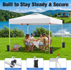 10x10 Pop Up Canopy Tent with One Push Setup, 3 Adjustable Heights, White