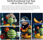 35" Starry Sky Cat Tree Tower, Multi-Layer Bed & House with Space Capsule