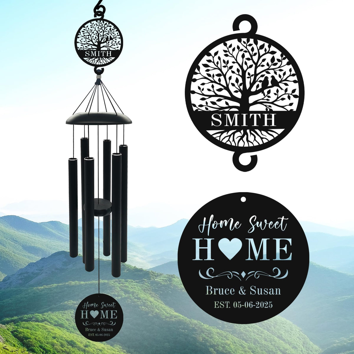 Large 44 Inch Wind Chime Personalized Retirement Wind Chimes Gift,Custom Wind Chimes for Retirement Gift,Outdoor Metal Wind Chime for Yard Garden Decor