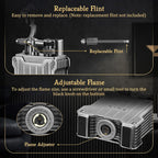 XIFEI Classic Flint-Wheel Cigar Lighter, Adjustable Dual Jet Flame