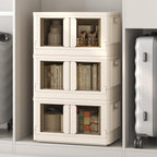 FLEXIMOUNTS 228 QT Stackable Plastic Storage Bins With Lids, Milky White