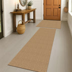 EARTHALL Woven Area Rugs 6x9 Ft Washable Living Room Rugs Non Slip Rubber Backed Dining Room Rug Braided Bedroom Rugs Indoor Floor Carpet for Living Room, Bedroom, Dining Room, Beige/Ivory