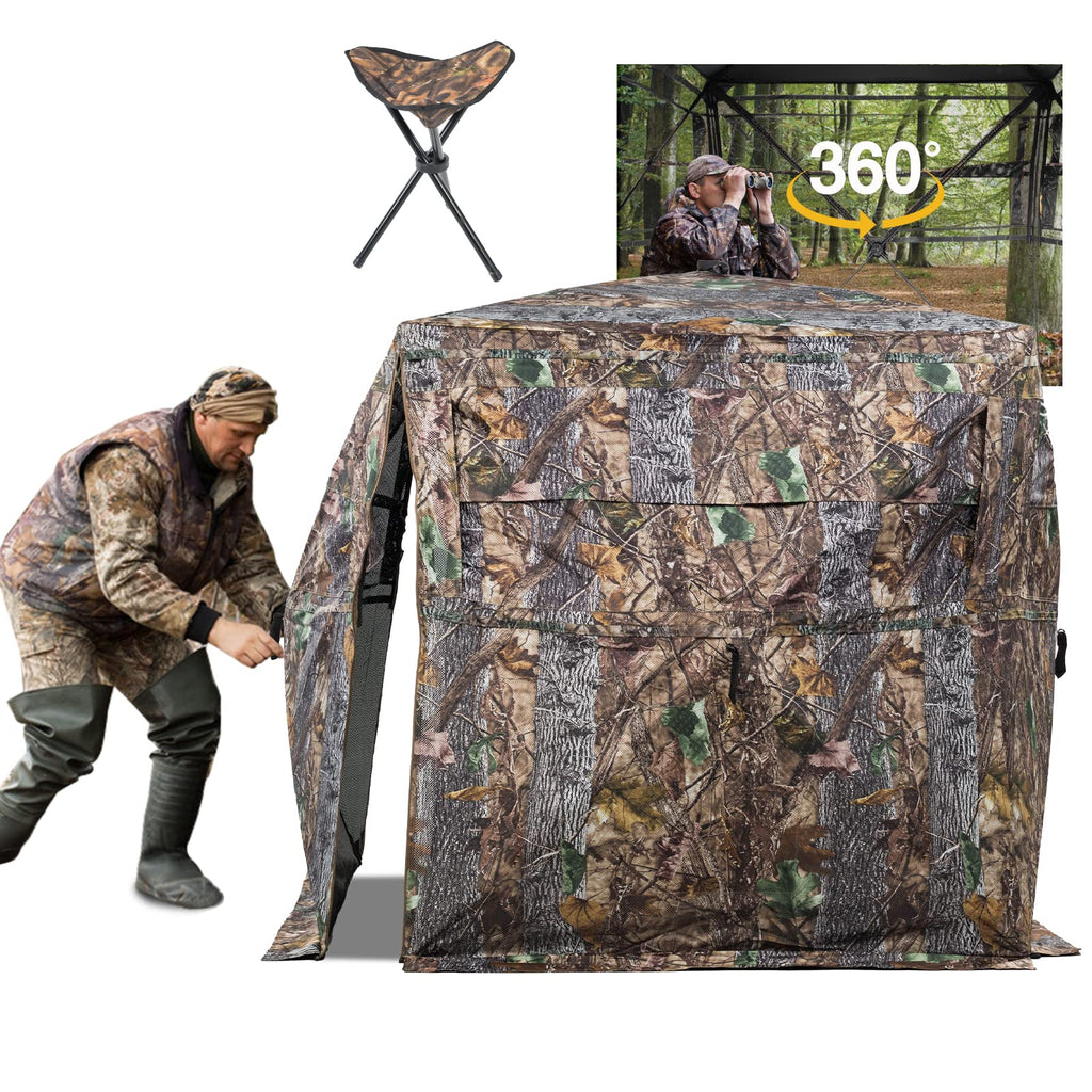 FUNHORUN Hunting Blind 270/360 See Through Deer Blind, Pop Up Ground Blind