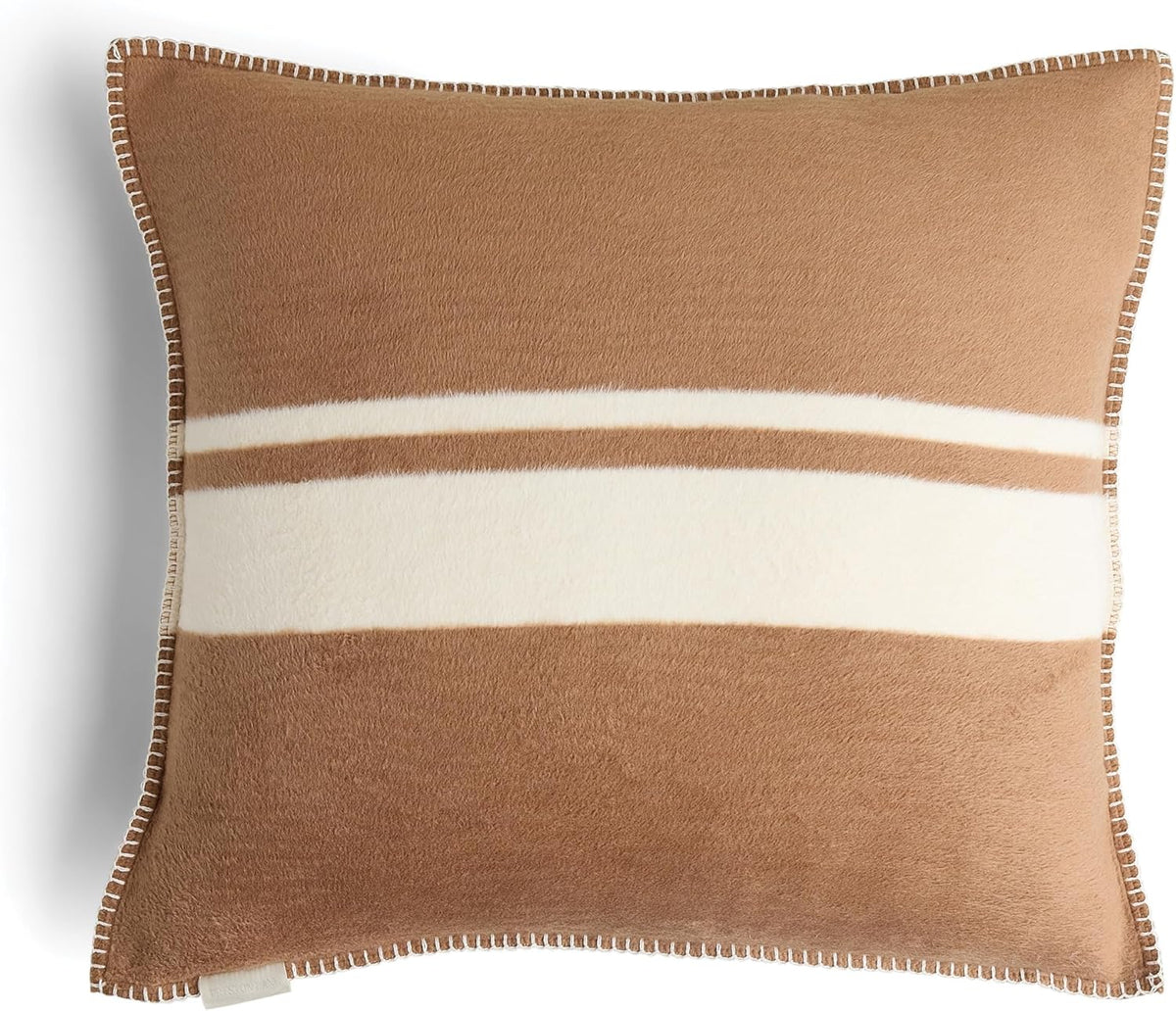 Preston Lane Highrise Throw Pillow, 21 x 21 in, Soft Cotton Blend, Camel