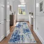 8x10 Area Rugs for Living Room Washable Bedroom Dining Room Blue Grey