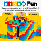BiggoBlocks Big Blocks for Kids Ages 4-8 — Indoor & Outdoor Blocks for Kids Games — Large Building Blocks (48 pc) Learner Set