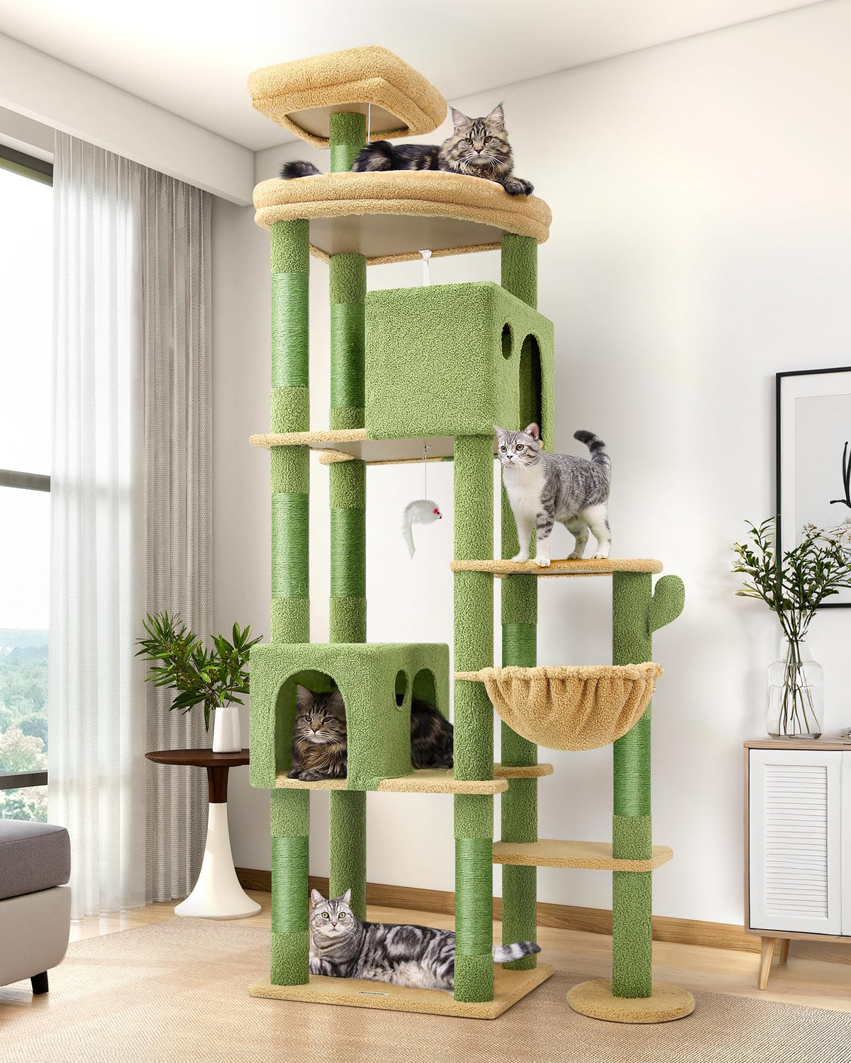Globlazer Giant Cat Tree for Indoor Large Cats, 83in, F83, Dark Grey