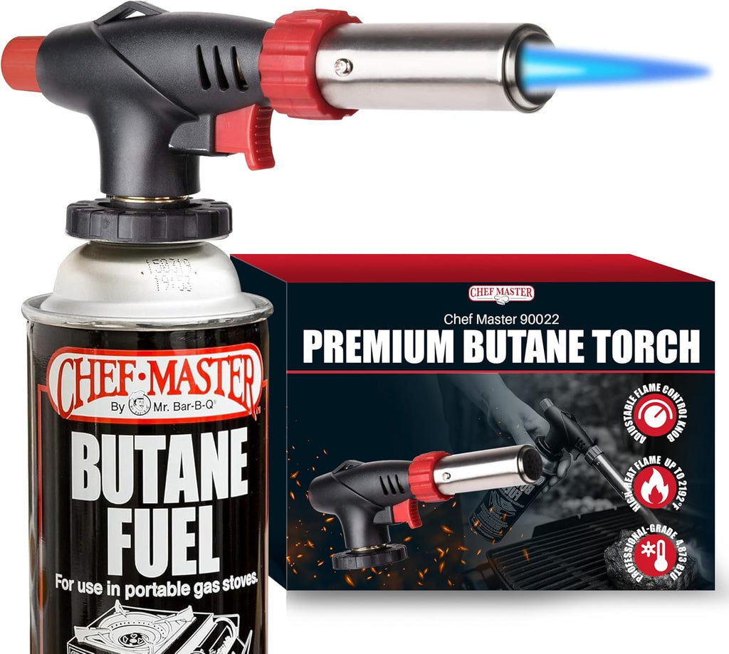 Chef Master Butane Torch Lighter for Creme Brulee, Soldering, Crafts & BBQ