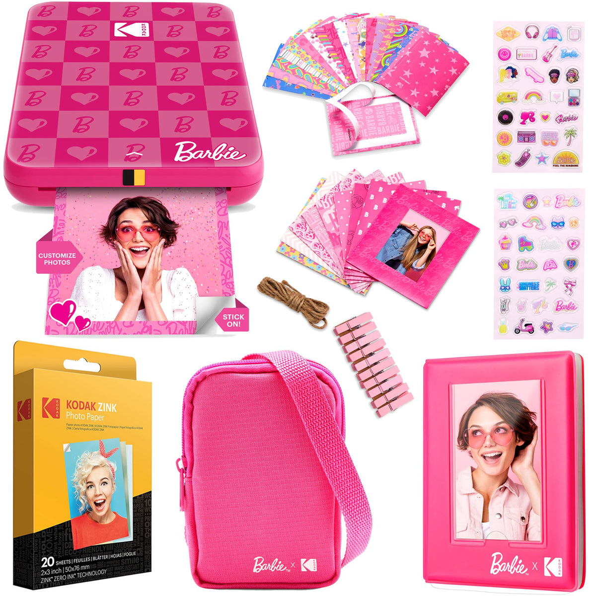 Kodak Step Instant Color Photo Printer with Bluetooth/NFC, ZINK Technology & Kodak App for iOS & Android (Pink) Starter Bundle