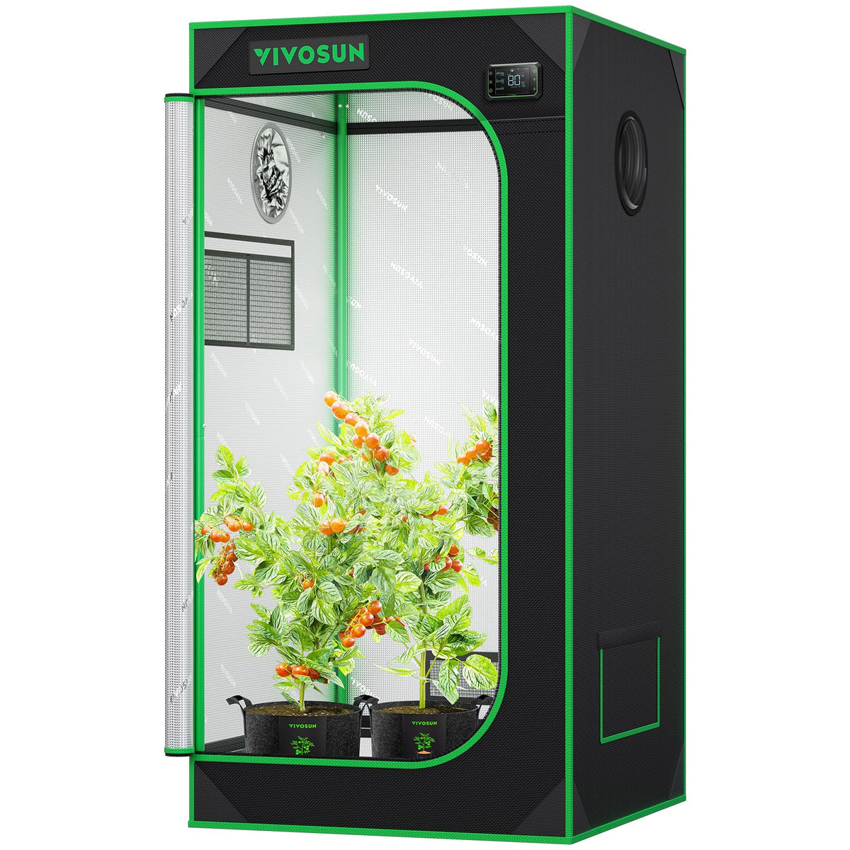 VIVOSUN S448 4x4 Grow Tent 48"x48"x80" Mylar Tent for Indoor Plants