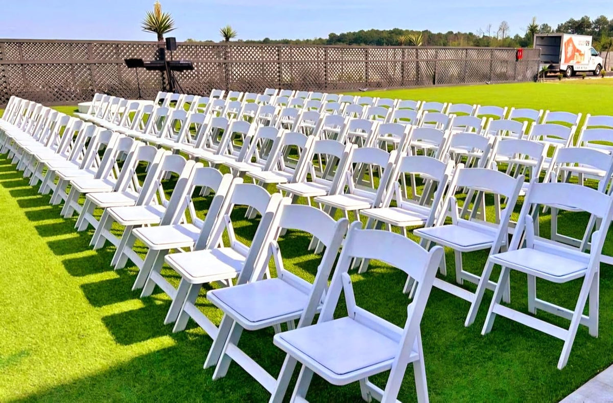 White 4 PCS Lightweight Resin Folding Chairs with Padding Unleash Comfort Foldable Chair and Durability, Commercial-Grade 1000 lbs Capacity-Stackable Chairs for Upscale Events