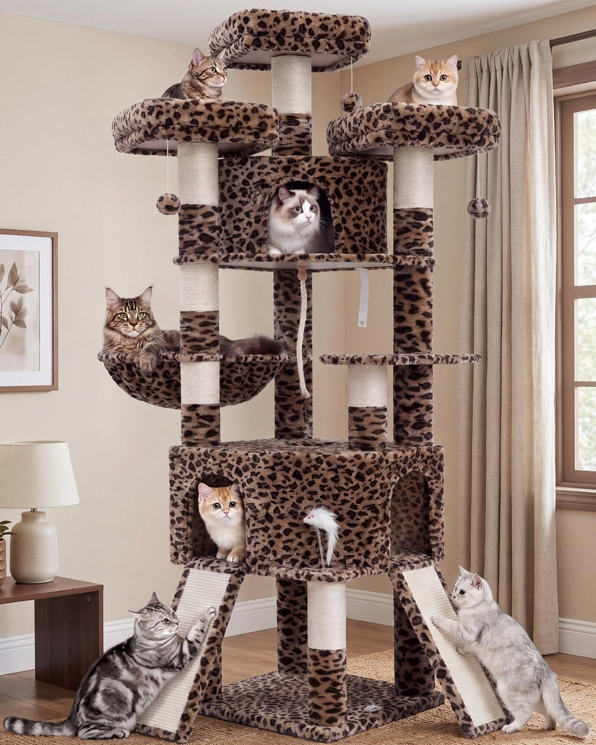 Cat Tree, 81.1" Tall Heavy Duty Cat Tower for Large Cats VCT032W