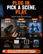 W/ Video Halloween Projector Scary Halloween Decorations，White：No Fabric