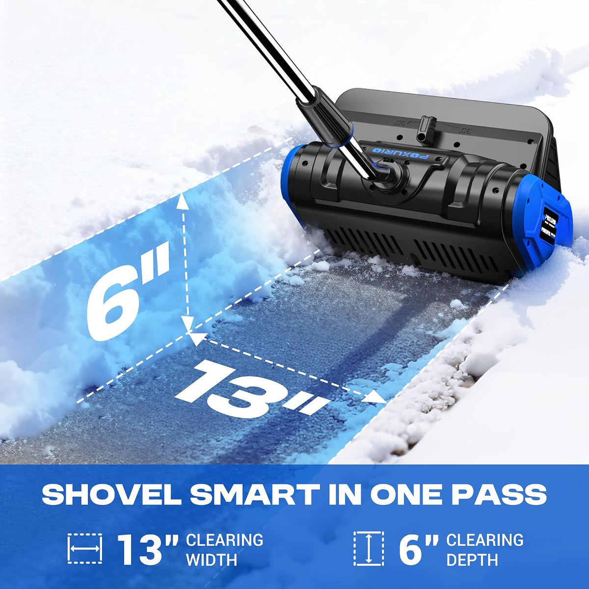 40V Electric Cordless Snow Shovel, 13 Inch Brushless Snow Blower with 2×4.0Ah Batteries & Fast Charger, 25FT Throw Distance Snow Shovel for Driveway, Patio, Deck, Walkway