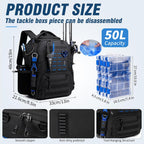 Fishing Backpack, Multi-pocket Tackle Backpack with 2 Rod Holders