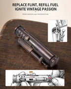 THORENS Battle Soul Windproof Vintage Brass Kerosene Trench Lighter