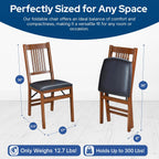 Stakmore True Mission Solid Foldable Wood Dining Chairs, Fruitwood, 2 Pack