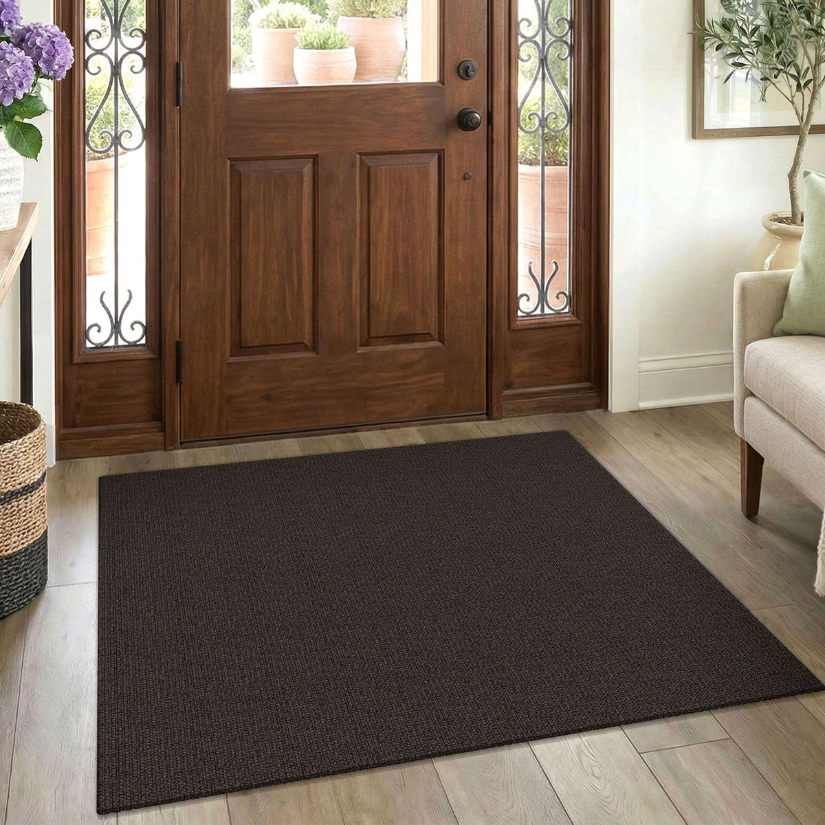 EARTHALL Washable Area Rug, Non Slip Living Room Rug, 5x7 Ft, Sand/Beige