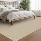 EARTHALL Woven Area Rugs 6x9 Ft Washable Living Room Rugs Non Slip Rubber Backed Dining Room Rug Braided Bedroom Rugs Indoor Floor Carpet for Living Room, Bedroom, Dining Room, Beige/Ivory