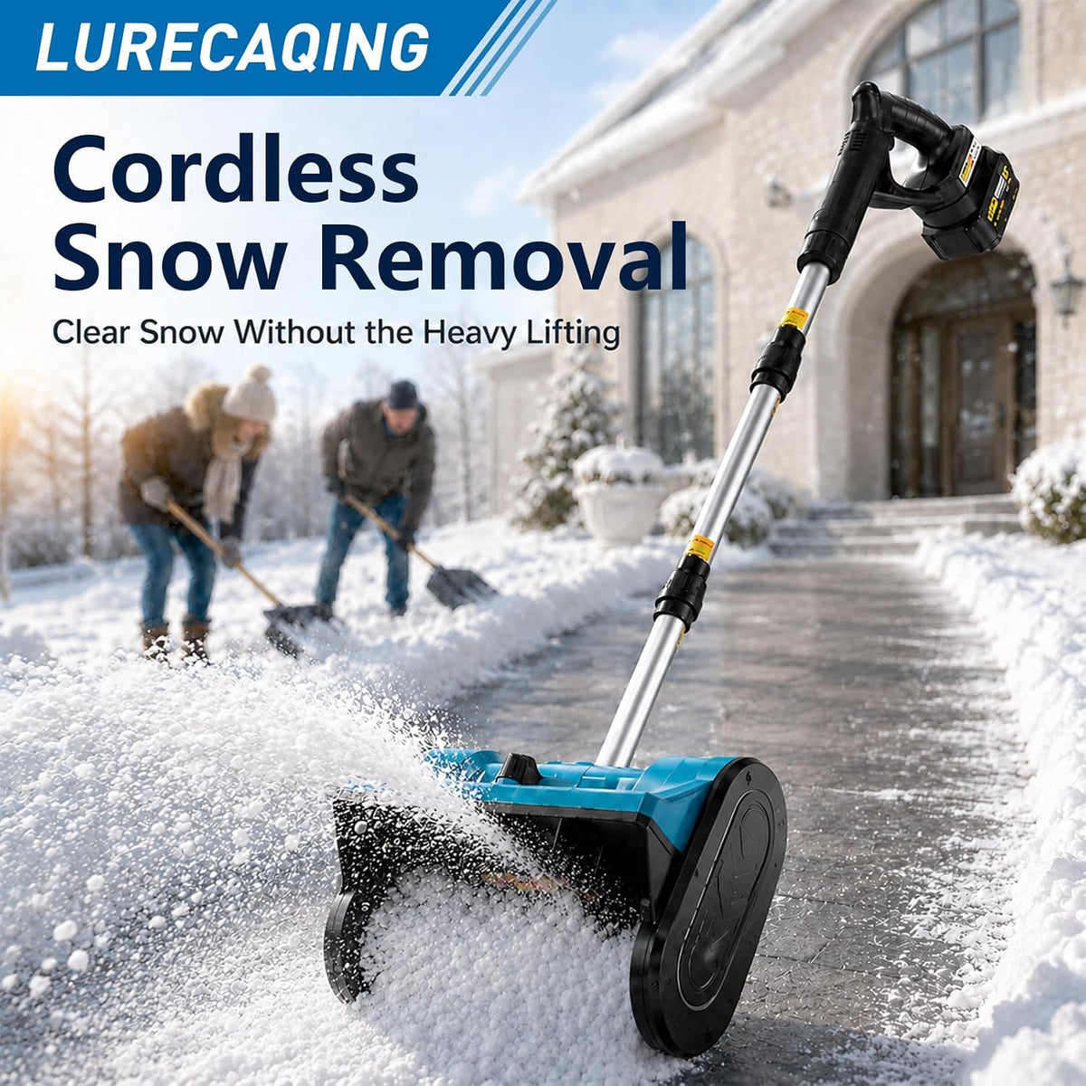 Battery Powered Snow Shovel Portable Snow Blower 6.0AH-Red