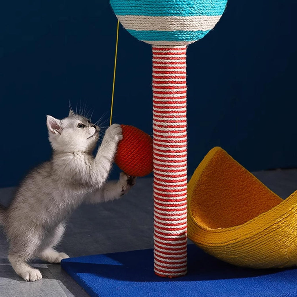 35" Starry Sky Cat Tree Tower, Multi-Layer Bed & House with Space Capsule