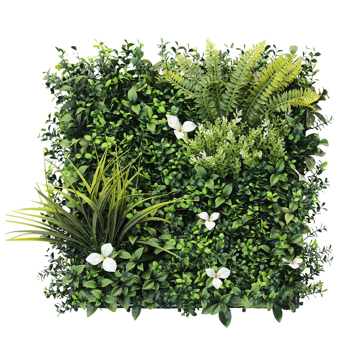 ECOOPTS 20"x20" Faux Ivy Privacy Fence Screen Artificial Boxwood Panels Topiary Hedge Plants for Indoor Outdoor Decoration, 12 Mixed Leaves, 21 Packs