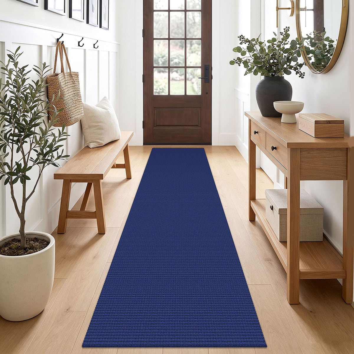 EARTHALL Woven Area Rugs 6x9 Ft Washable Living Room Rugs Non Slip Rubber Backed Dining Room Rug Braided Bedroom Rugs Indoor Floor Carpet for Living Room, Bedroom, Dining Room, Beige/Ivory