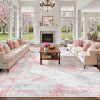 8x10 Area Rugs for Living Room Washable Bedroom Dining Room Blue Grey