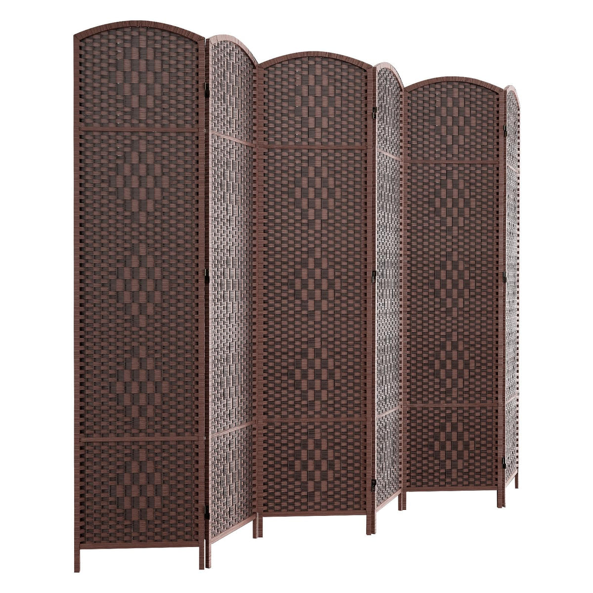 HALLYBEE Room Divider Panel,8 Panel Partition Room Dividers, Dark Mocha