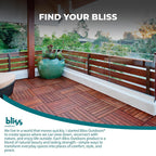 Bliss Outdoors Acacia Interlocking Deck Tiles, 6-Slat, Red, Set of 30