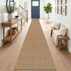 EARTHALL Woven Area Rugs 6x9 Ft Washable Living Room Rugs Non Slip Rubber Backed Dining Room Rug Braided Bedroom Rugs Indoor Floor Carpet for Living Room, Bedroom, Dining Room, Beige/Ivory