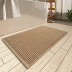 Upgraded Waffle Bath Mat Set of 2 Absorbent Bathroom Mat 18"x30" + 24"x48"