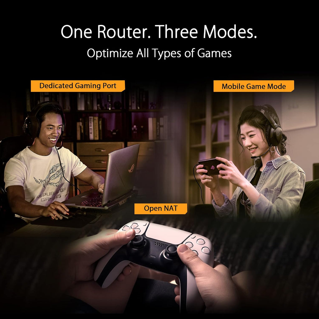 ASUS TUF Gaming WiFi 6 Router (TUF-AX6000) -Dedicated Gaming Port, Dual 2.5G Port, 3 Steps Port Forwarding, Extendable Router with AiMesh (Renewed)