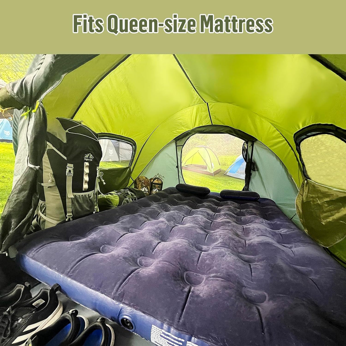 Night Cat Pop-up Camping Tent: 2/3/4/6 Person Tent Waterproof Instant Easy Setup Family Tent