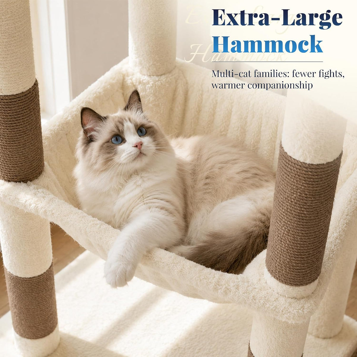 Hey-brother Cat Tree Tower for Indoor Corner with Spacious Condo, MPJ062MJ