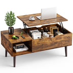 OLIXIS Coffee Table with Storage for Home Living Room Office, Black