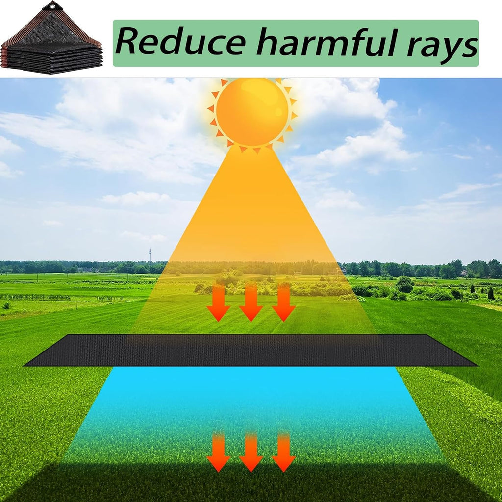 16x31 FT,Beige HDPE Mesh Tarp with Upgraded Grommets,Outdoor Sunblock Shade Cloth, for Plants Greenhouse Outdoor Pergola Lawn Kennel Chicken Coop