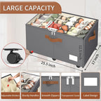 Foyego 2 Pack Shoe Organizer for Closet, Shoe Storage with Wheels, Gray