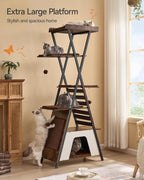 FourFurPets 72.4" Modern Cat Tree for Indoor Cats, Multi-Level Cat Condo