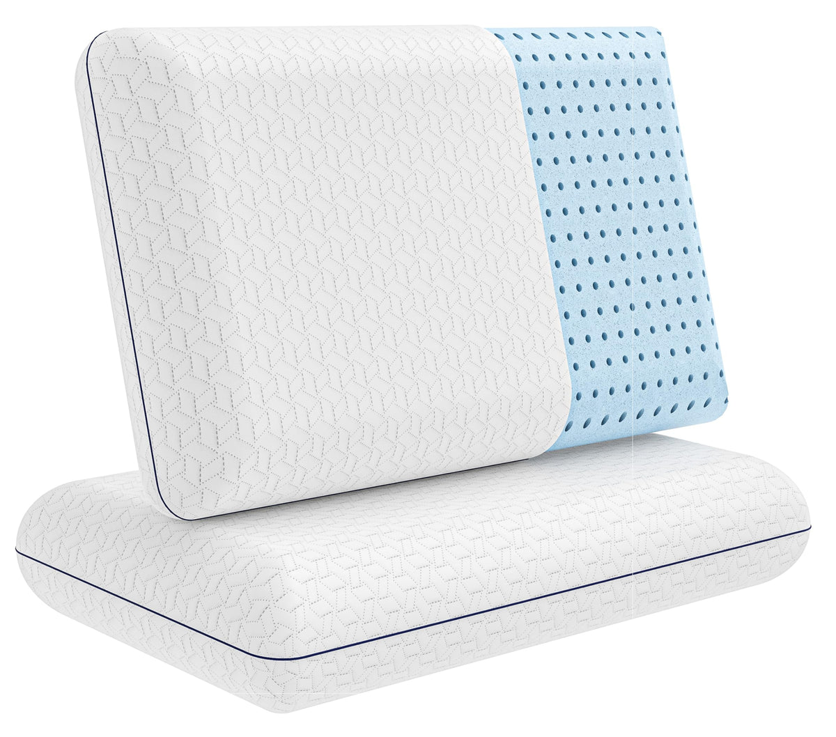 Vaverto King Size Memory Foam Pillows - Firm Pillow - King Size 2-Pack