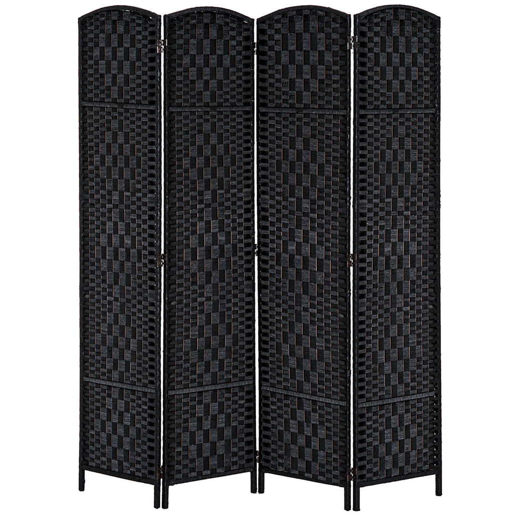 HOMCOM Room Divider 4-Panel, 6FT-Tall Folding Privacy Screen, Natural