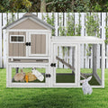 Ketive 48" L 2-Story Rabbit Hutch, Chew-Resistant Ramp, Expandable