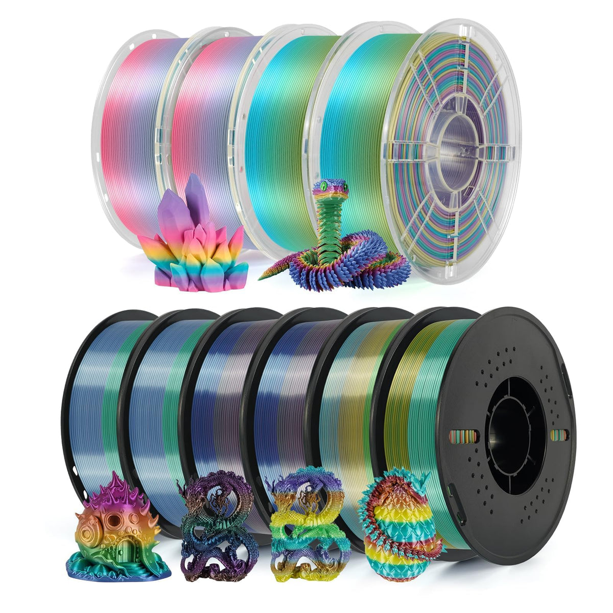 Kingroon 16KG PLA Filament Bundle 1.75mm 3D Printer Filament Multicolor Pla Filament Bulk for Most 3D Printer, Dimensional Accuracy +/- 0.02 mm, 1kg Spool,16 Rolls,16 Colors