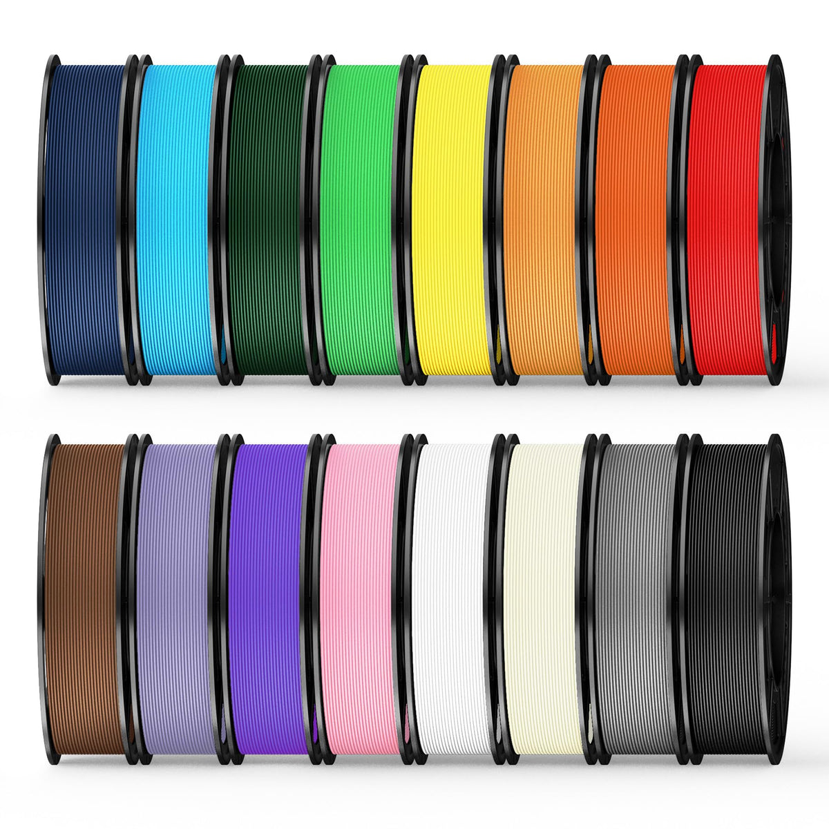 UJOY3D 10kg Hyper PLA+ 3D Printer Filament Bundle, Upgraded PLA+ Filament 1.75mm, 1kg Spool 10 Pack, Black+Cream White+Grey+Red+Cobalt Blue+Green+Christmas Green+Orange Yellow+Coffee Brown+Iris Purple